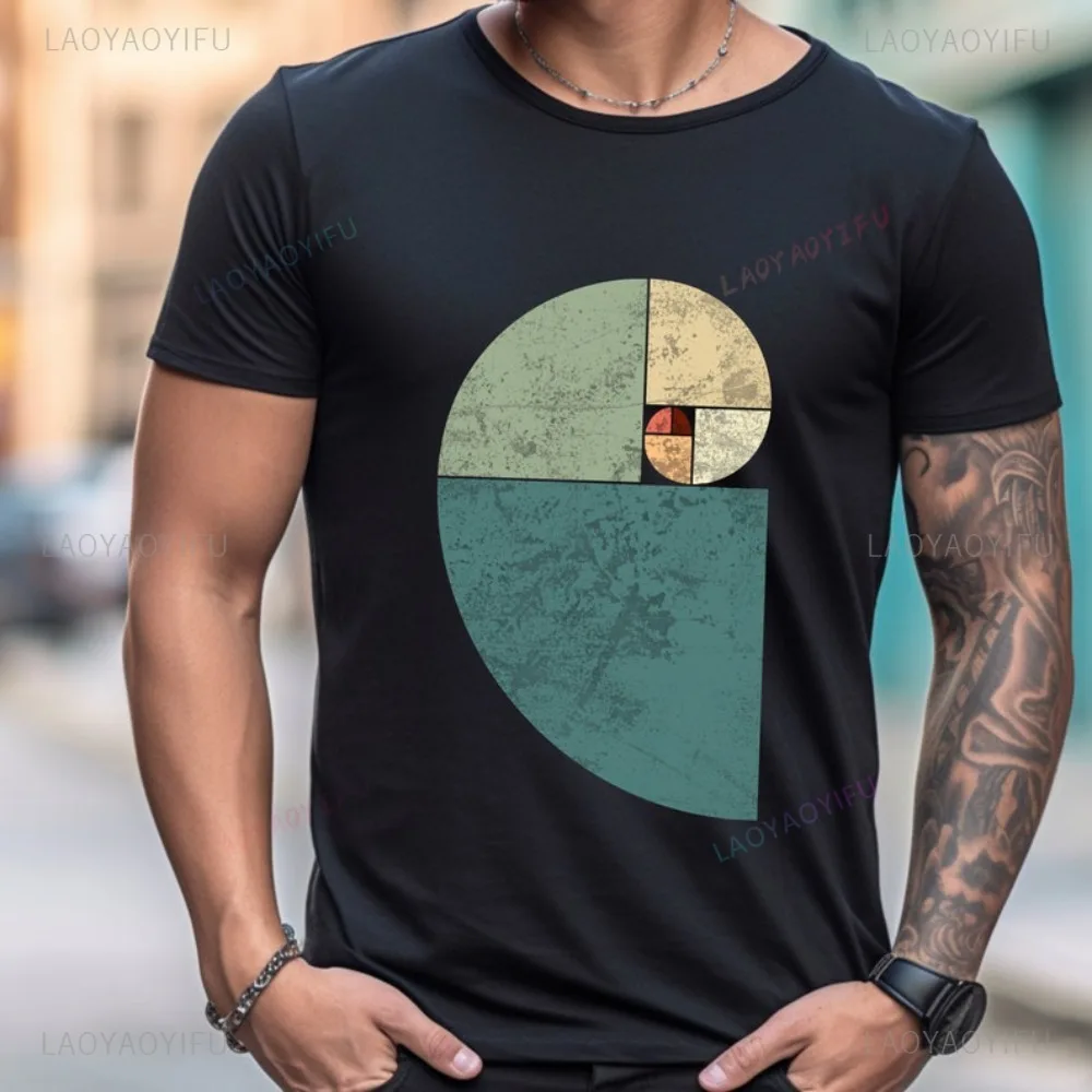 Fibonacci Golden Ratio T-Shirt Sacred Geometry Science Math Teacher Tshirt Harajuku Causal Fahsion Loose Short Sleeve T Shirt