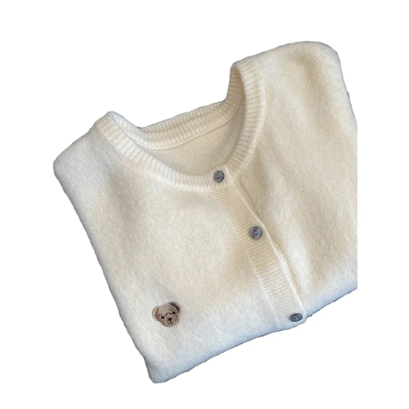 

Soft and Waxy Knitted Cardigan New Top Design Bear Sweater Jacket