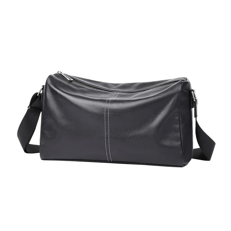 

Кожаная мужская сумка, повседневная мужская сумка через плечо большой вместимости, модная и качественная новая тенденция сумки через плечо 2026 года.