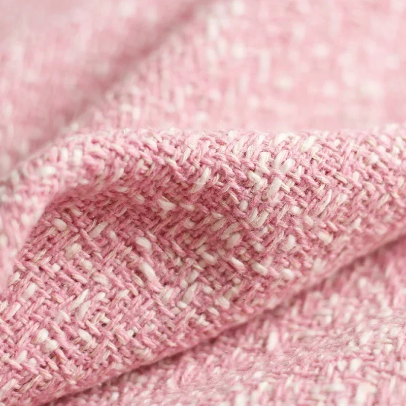 Redraspberry 145cm Pink White Wool Tweed Fabric Garment Material Autumn Women Dress Coat DIY Sewing Clothes Tailor Freeshipping