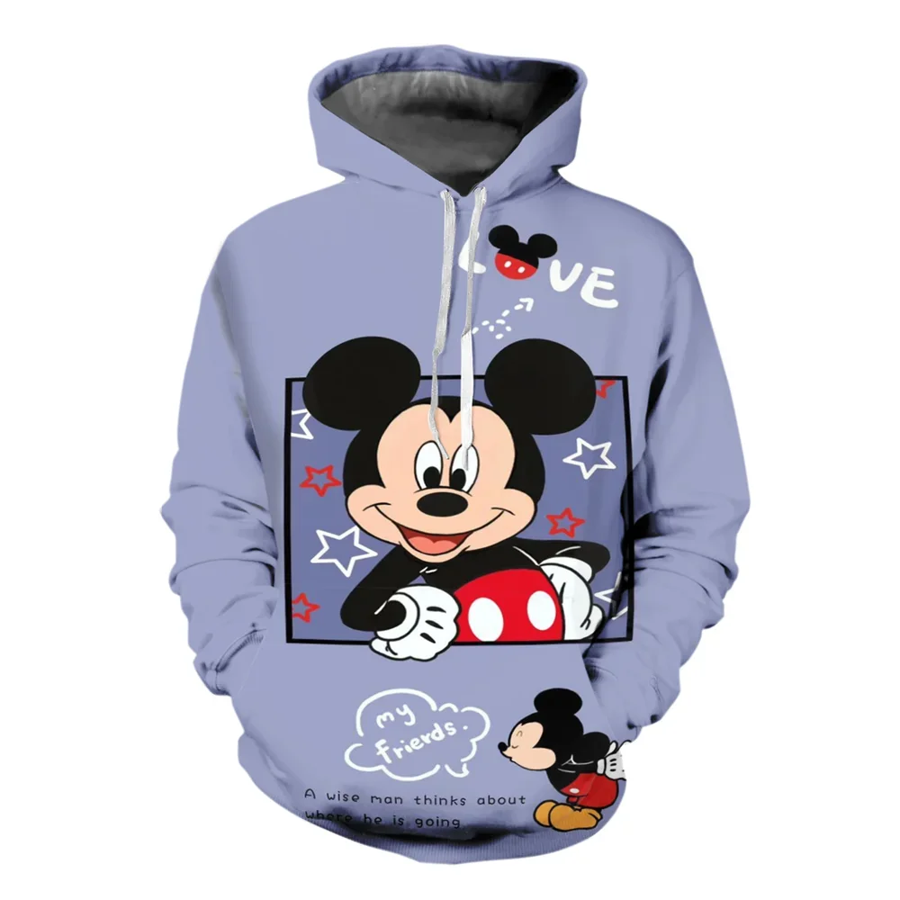 

Disney Boys and Girls Hoodies Mickey Minnie Pullovers 3D Printing Children's Pullovers Autumn Men's Hoodies MINISO Mens Clothing