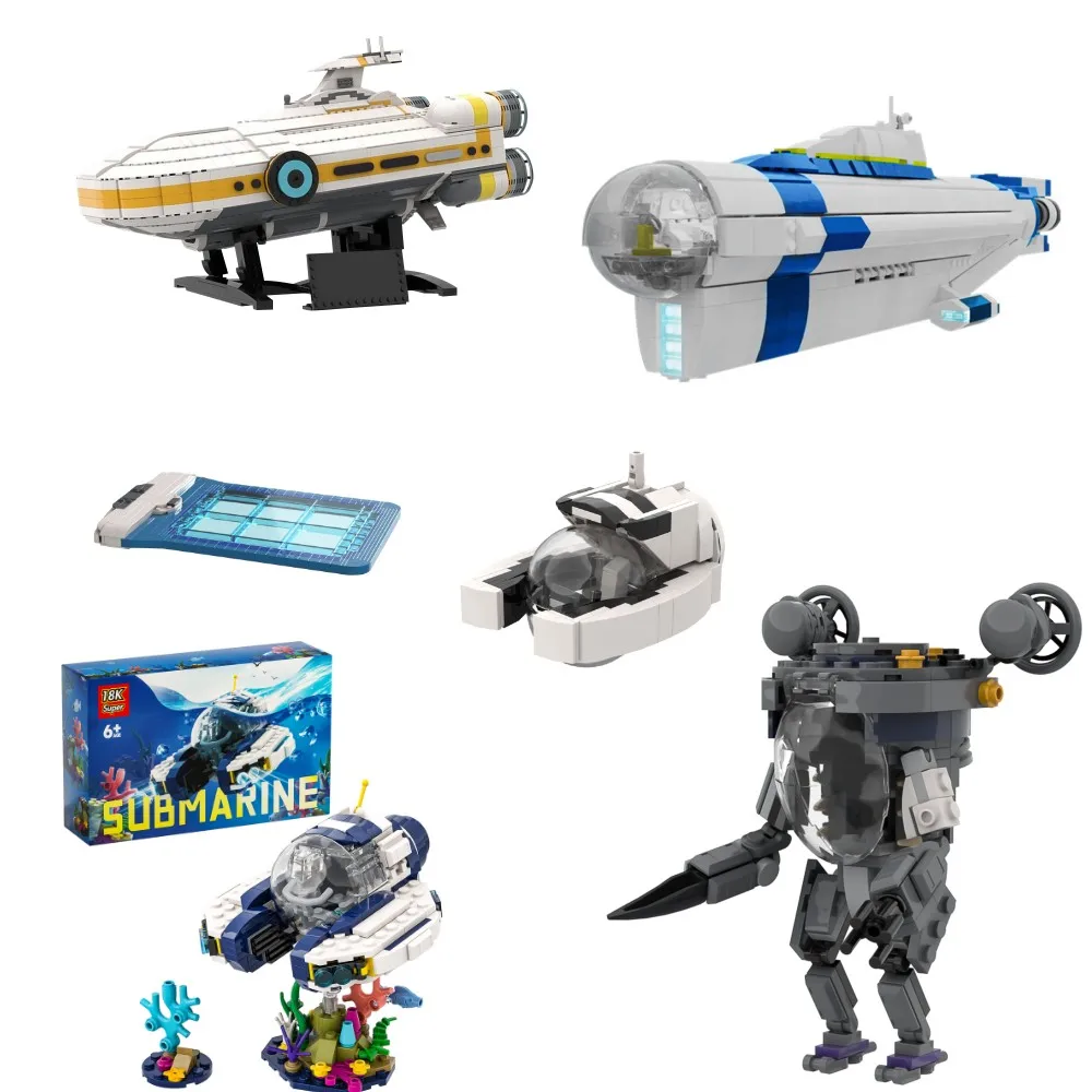 Gobricks MOC Subnauticaeds Il modello di nave Aurora Building Blocks Ciclope Sottomarino Mattoni Subnauticaeds Seamoth Toy Regalo per bambini