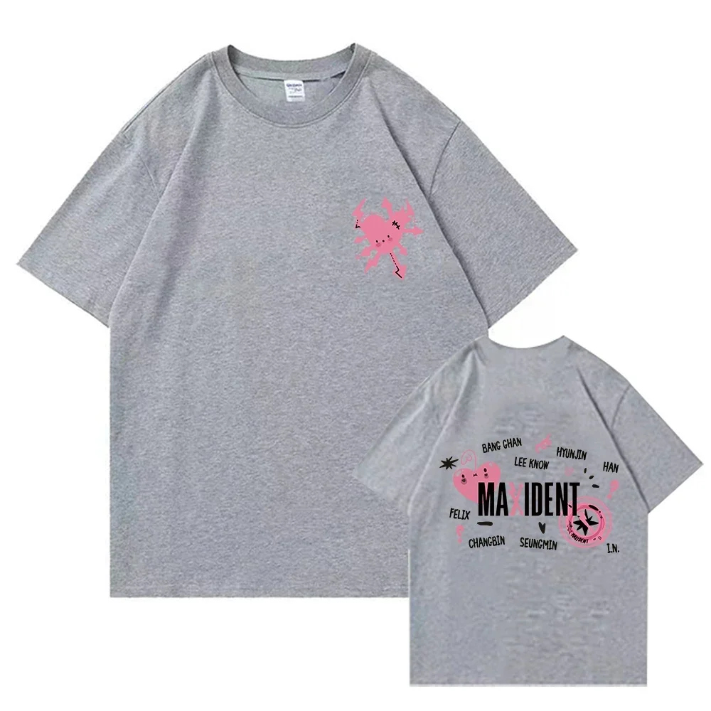 Hot Stray Kids Maxident T-Shirt Women Men Summer Casual Kpop Short Sleeve T-Shirt