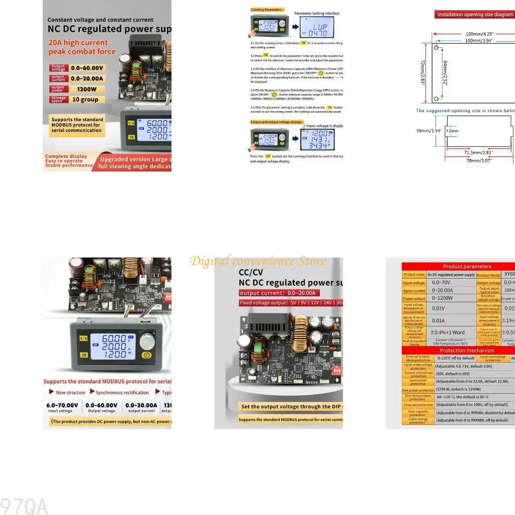 

97QA XY6020L DC-DC С шагом пошаговый модуль питания 20A Регулируемый модуль понижения вниз