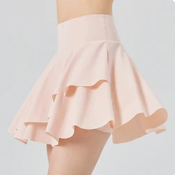 Mini Pleated Tennis Skirt Women Girl Super Thin Cool Summer Quick Dry Sportswear Inner Lining High Waist Running Gym Golf Wear