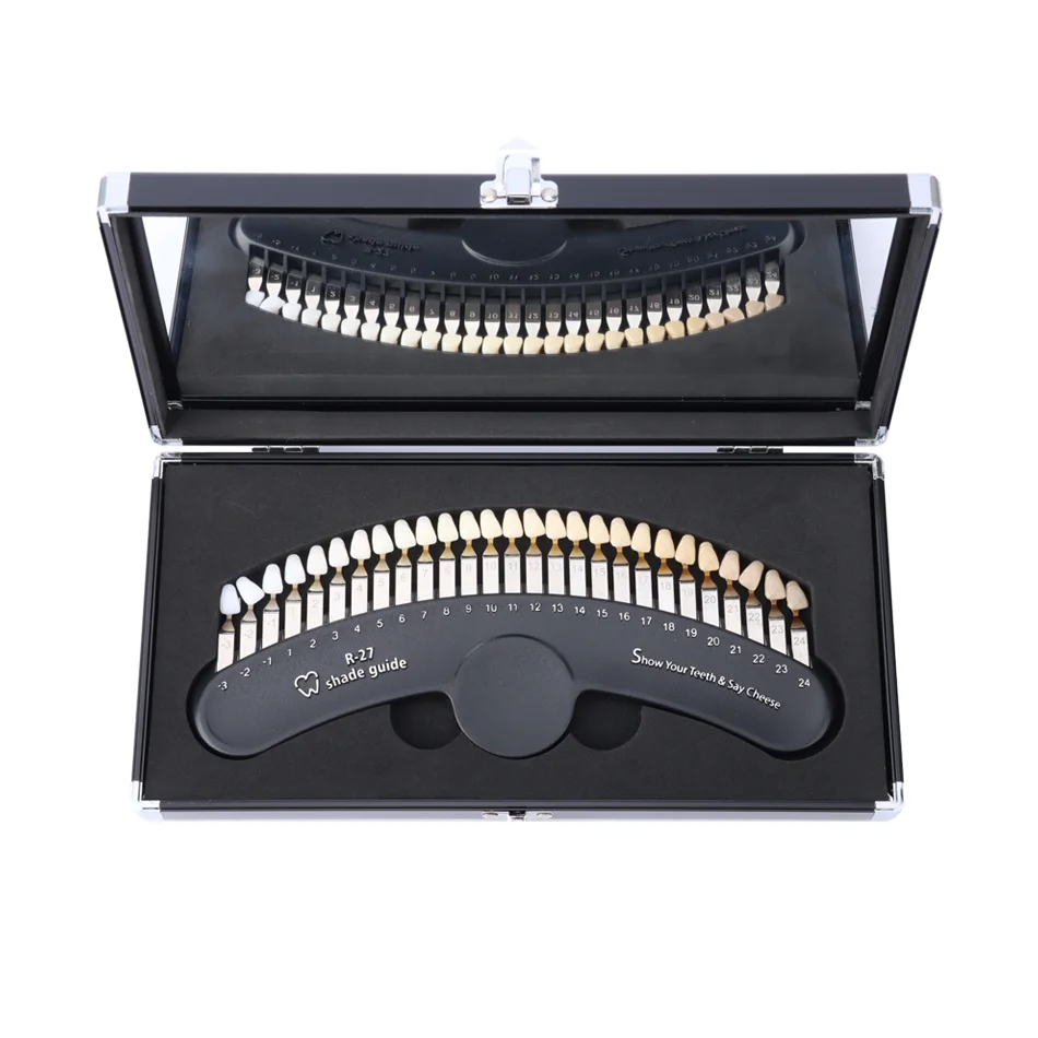 Dental Shade Guide 27 Colors Tooth Bleach Tooth Model Dentist Major Colorimetric Plate Comparator Toothguide Products