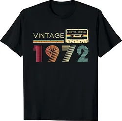 Cotton Vintage 1972 T Shirts for Men 50th Birthday Gifts for Men Husband Funny Retro Inspired Graphic Tee Shirt