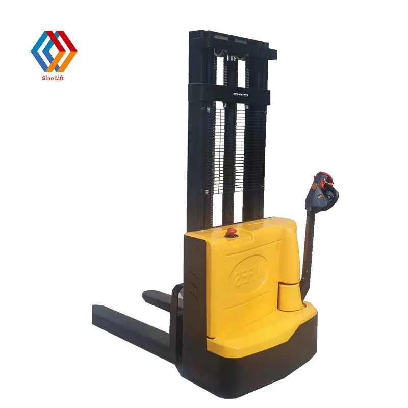 2023 New Style 2m 3.5m Loading 1t 2t CE Approved Full Automatic Mobile Pedal Electric Stacker Forklift for Sale