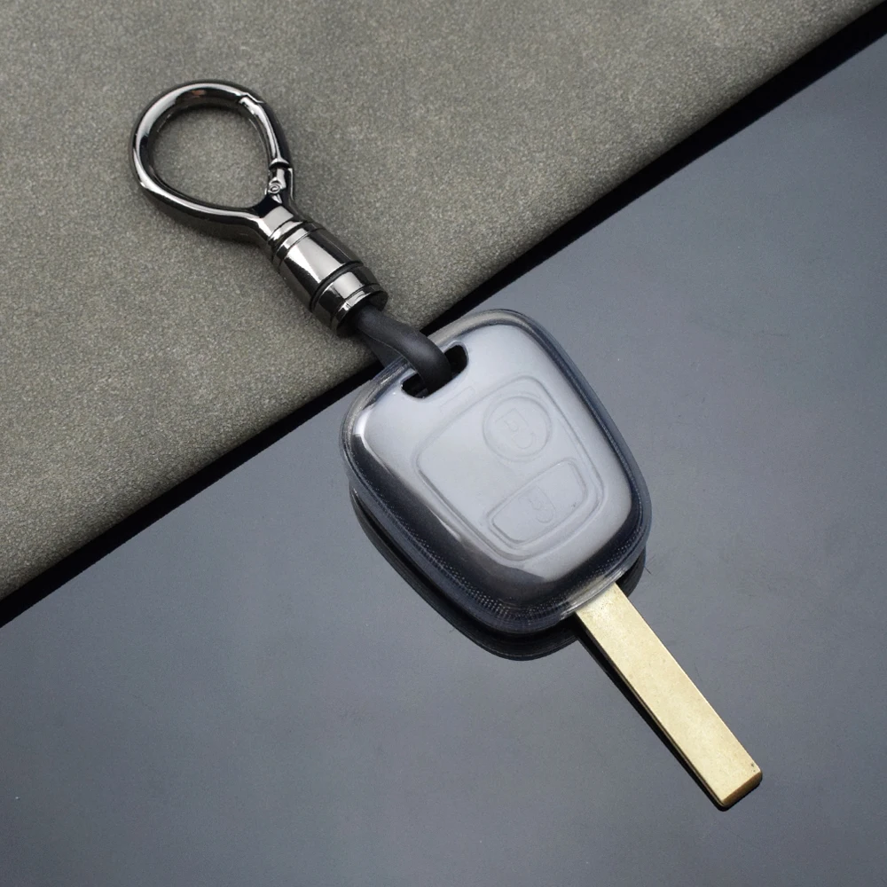 2 Buttons TPU Car Key Case Shell for Peugeot 206 207 306 307 408 607 107 for Citroen C1 C2 C3 C4 Xsara Picasso SaxoAuto Key Fob