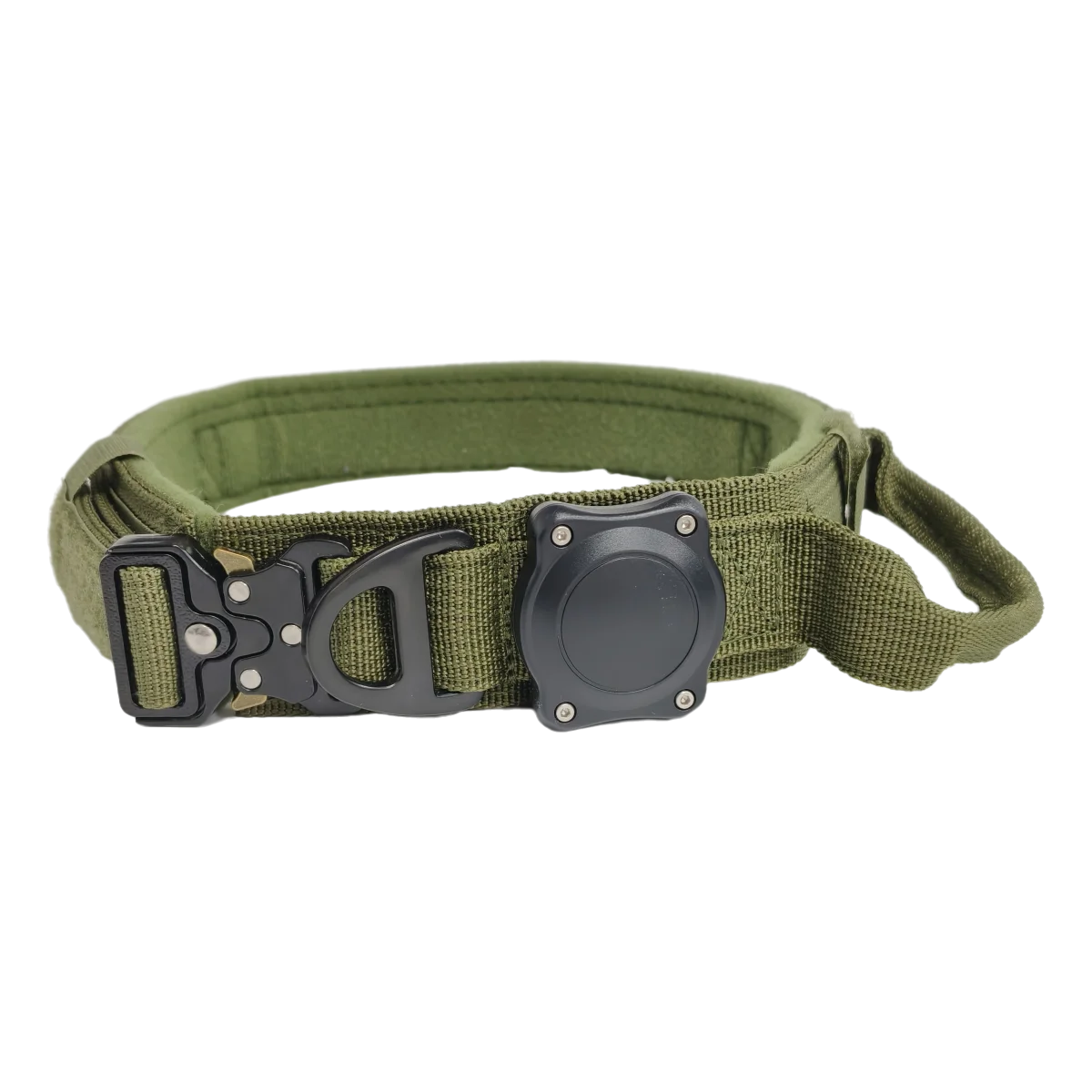 Tactical AirTag Dog Collar Waterproof Airtag Dog Collar Holder -, Adjustable Military Collar with Handle Integrated Apple Air Ta