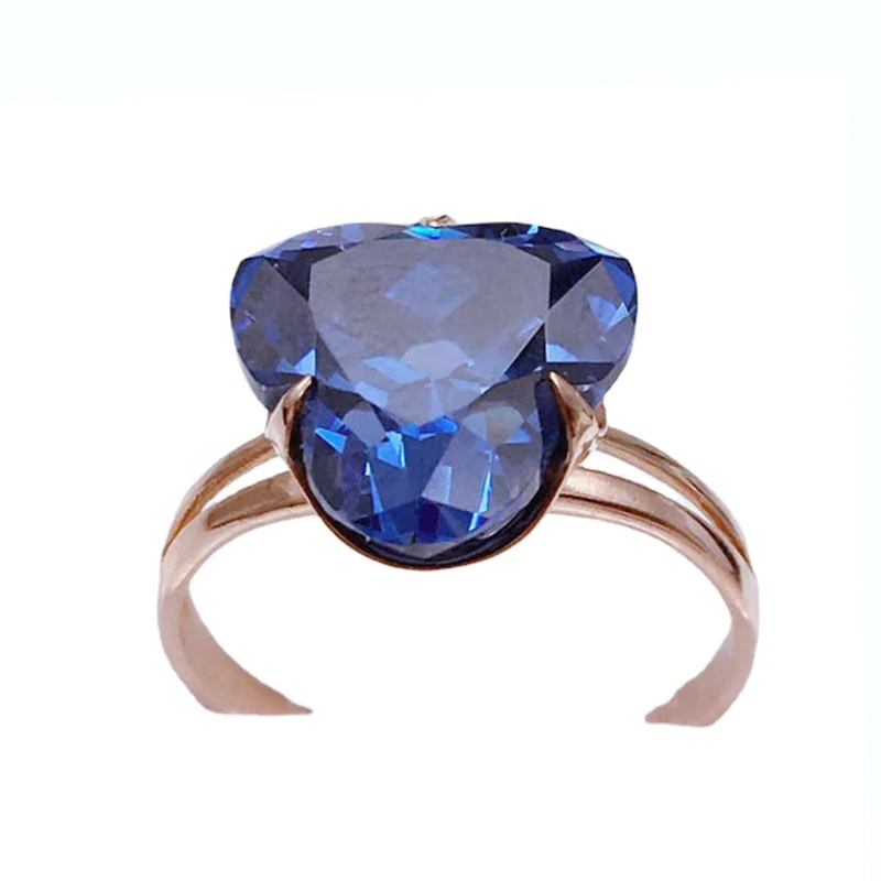 585 purple gold fashion new product sapphire rings for women plated 14K rose gold luxury classic elegant jewelry Adjustable