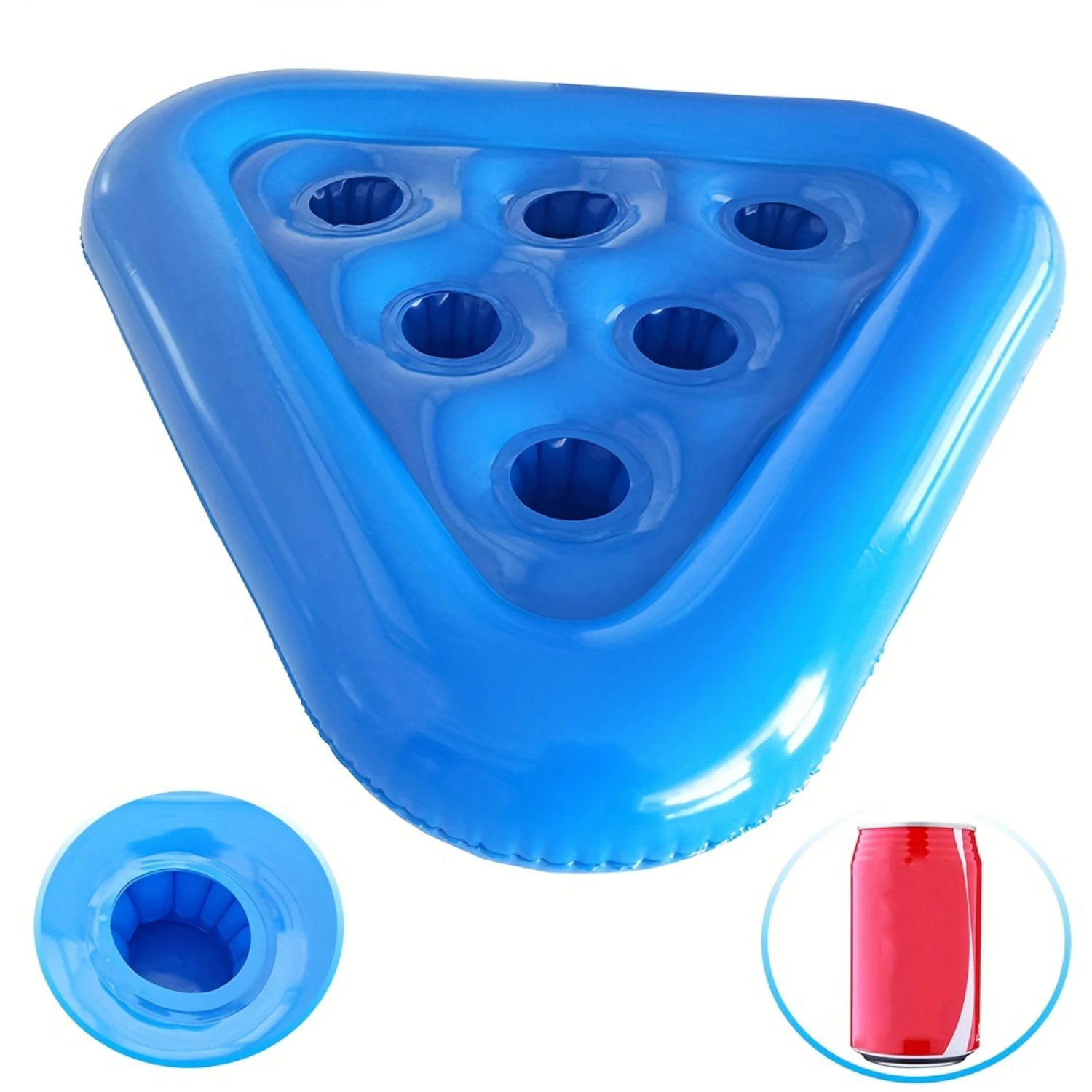 Inflatable Drink Holder Tray - 1pc Fashionable Floating Beverage Cup Coasters for Pool Parties, PVC , Multi-Cup Accessory for Wa