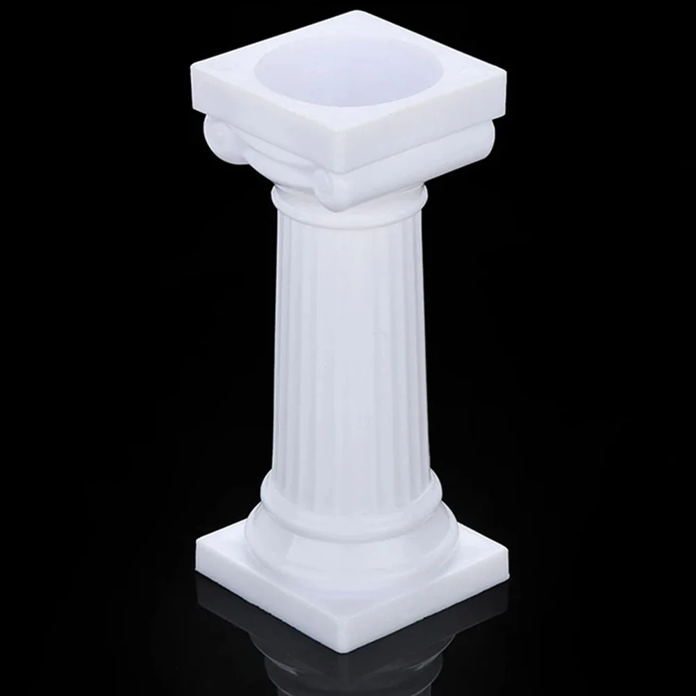 

8 Pcs Car Decorations Roman Pillar Cake Stand Displaying Holders Supports Candlestick Wedding Plastic White Pillars Baby