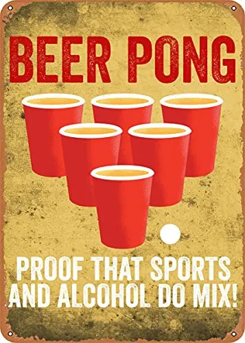 

Beer Pong Vintage Look Metal Sign Art Prints Retro Gift 8x12 Inch