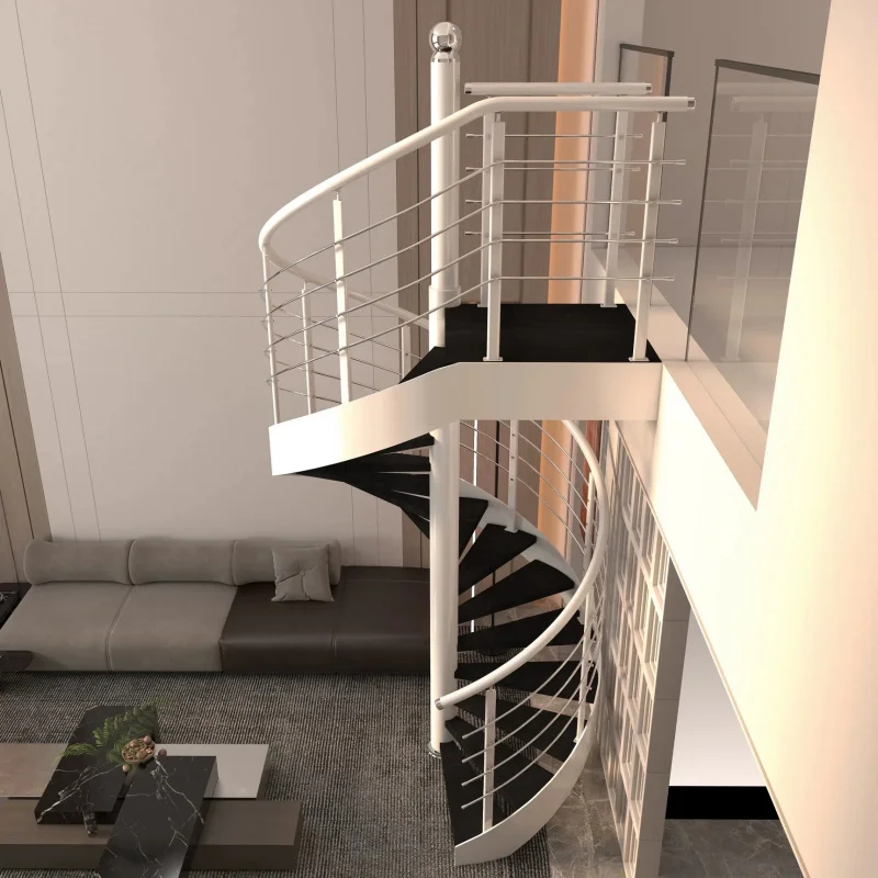 custom.Modern Durable Stairs Living Room Indoor Apartment Use Recommended Assembled Metal Staircase