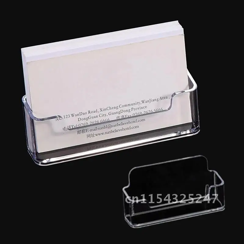 Transparent Acrylic Desktop Business Card Holder Storage Display Stand Clear Desk Shelf Box Place Card Holder