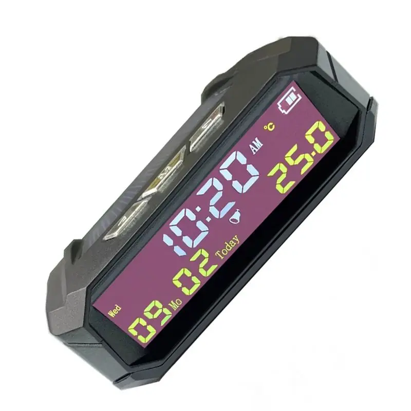AC52-Car Auto Digital Clock In-Car Temperature Display Look Solar LCD TPMS With Date For Outdoor Parts Car Accessories