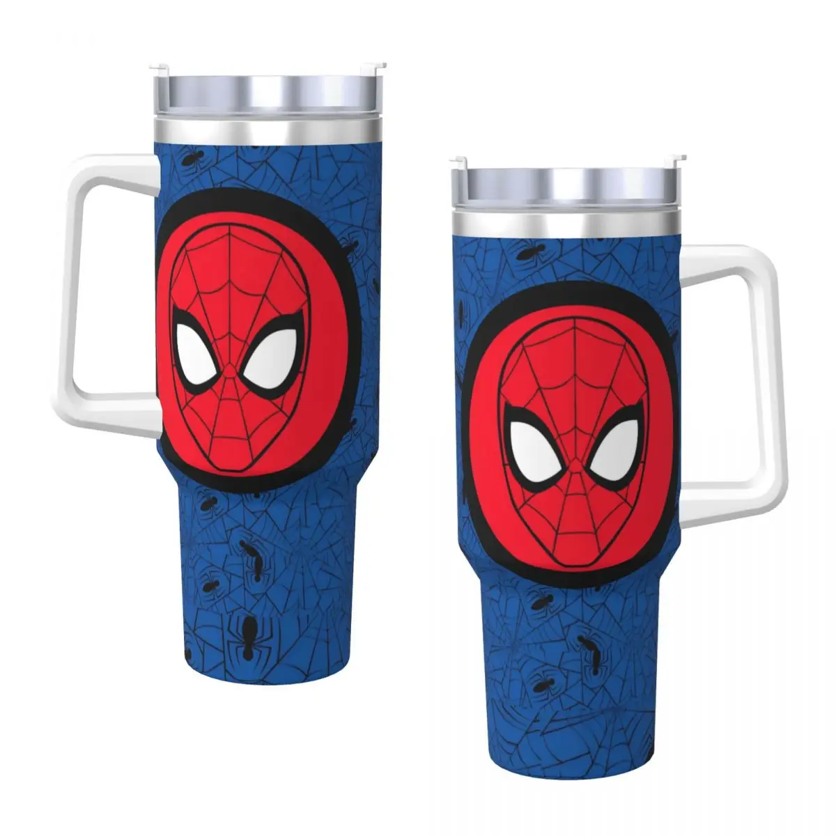 Spider Man Head Logo Tumbler Cold Drink Water Bottle Portable Stainless Steel Coffee Mug Printed Travel Mugs Cup