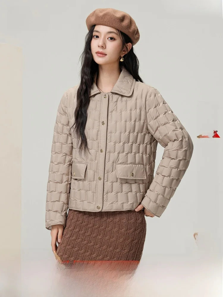 

Lightweight ort down Jaet irt Collar Commute Faion Versatile Women's SNOW FLNG Spring 2026 Ele Ne