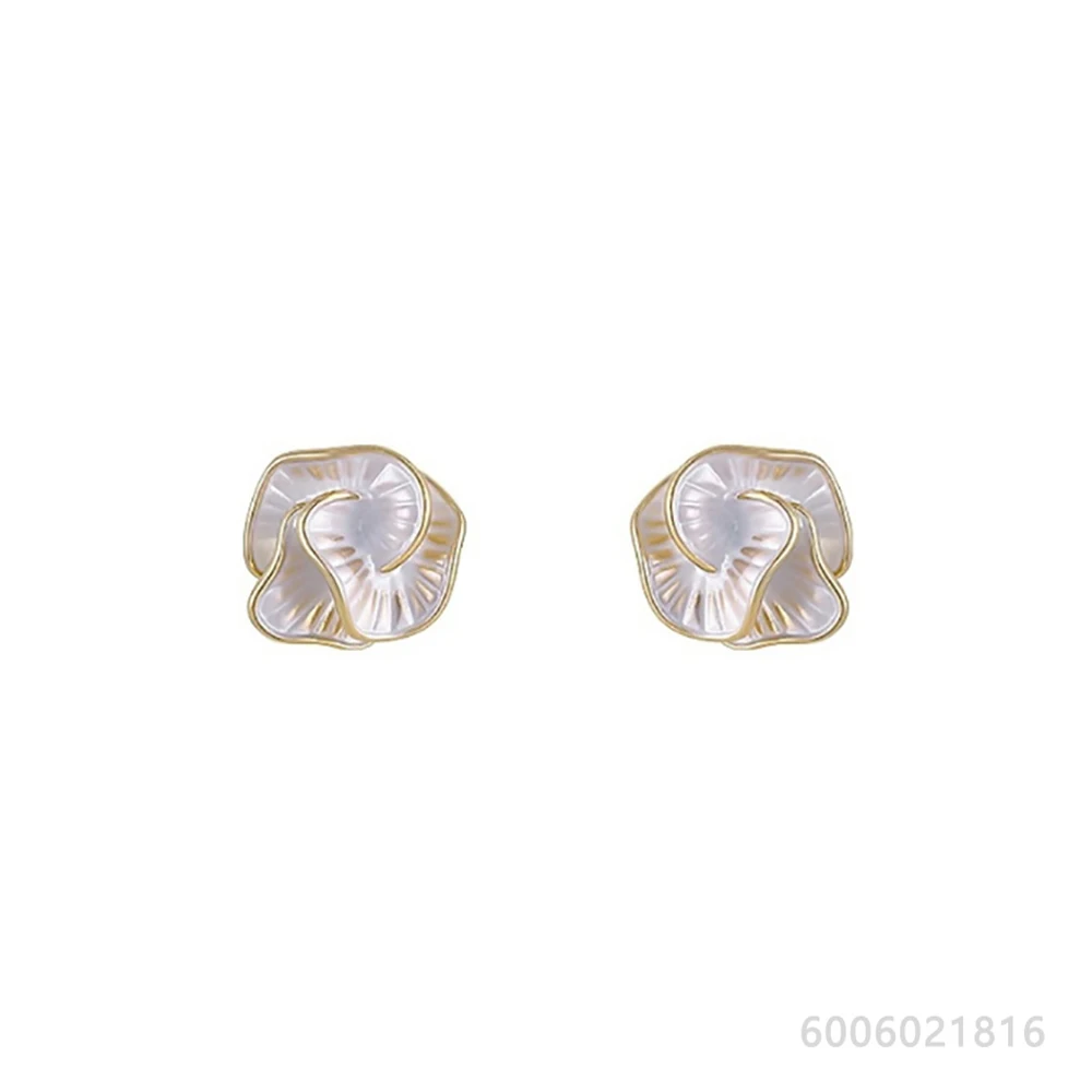 925 Sterling Silver Flower Stud Earrings For Woman Wedding Engagement Fashion Music Party Jewelry Christmas Gift
