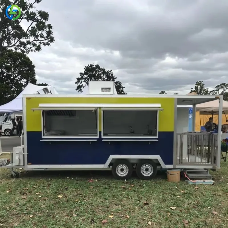 Customized Coffee Mini Outdoor Street Catering Snack Food Truck Air Stream Food Trailer Pizza Mobile Full Kitchen Equipment
