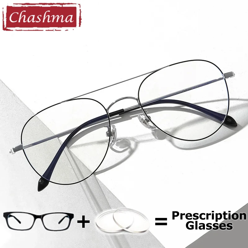 Chashma Prescription Glasses Classic Design Men Titanium Dark Sunglasses Lenses Blue Light Block Eyewear Lens Receipt Spectacles