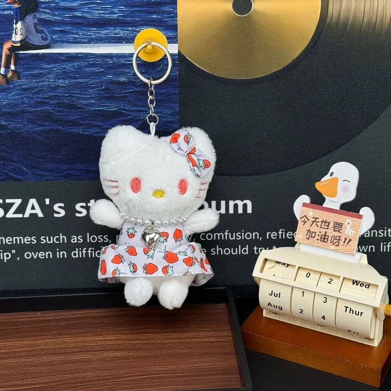 anime   Hello Kitty   Pluszowa lalka   Brelok   dziewczyna   Zawieszka do torebki   Spódnica w kwiaty Kitty   dekorować   Wypełnienie z bawełny pp   Zabawka   Akcesoria   Prezent