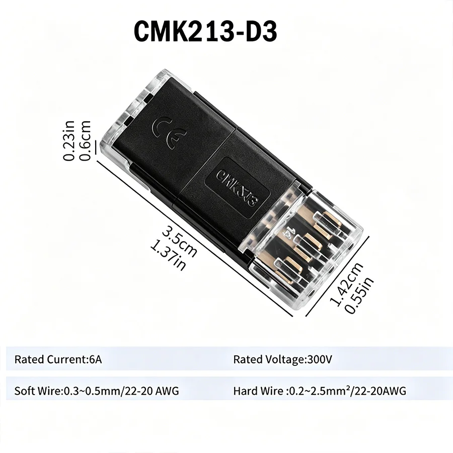 JINH 20-100PCS 3Pin Pluggable Wire Connectors Waterproof Nylon Copper Quick-Connect Terminal Block No Power Mode Required