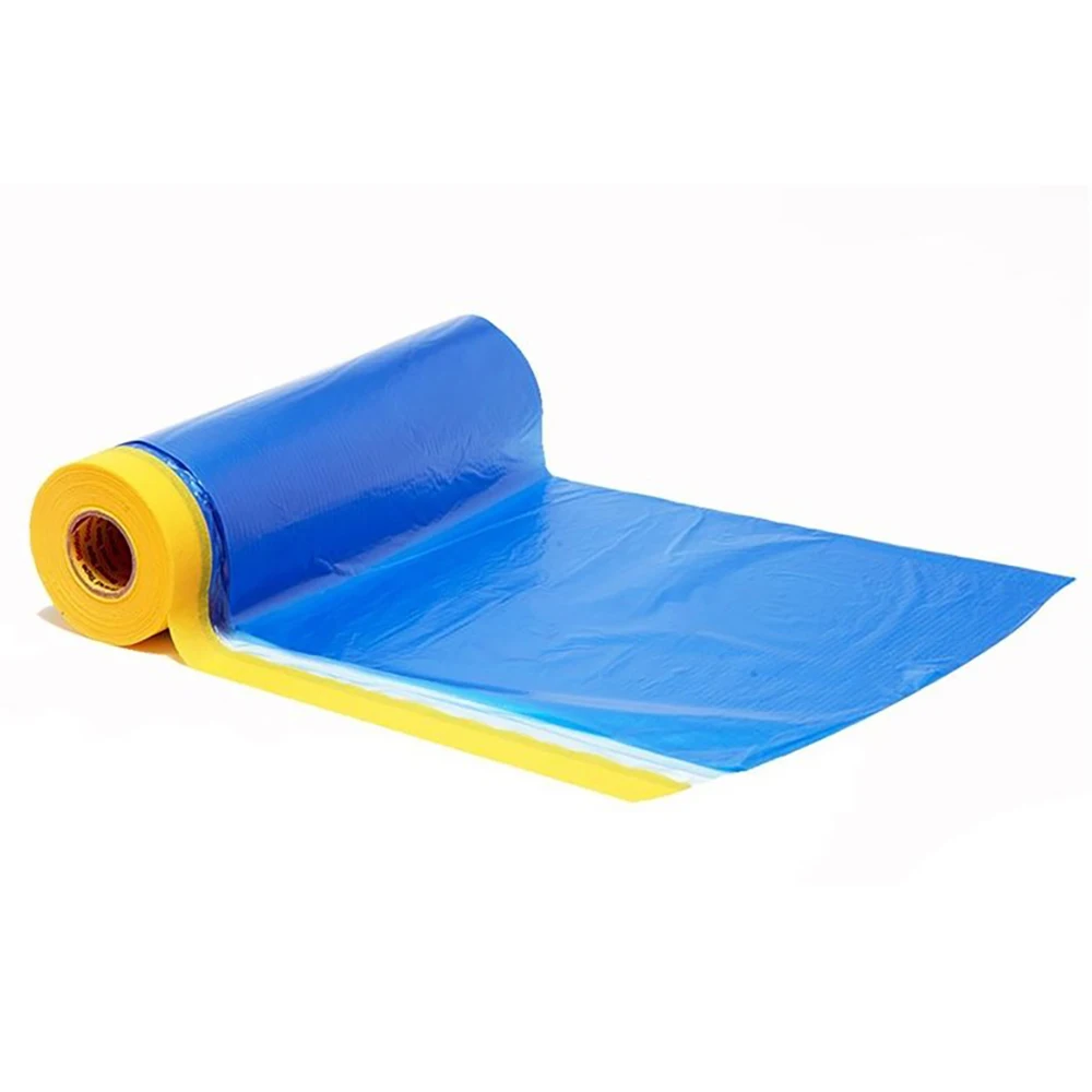 Plastic Sheeting Automotive Masking Tape No Residue Painters Plastic Drop Cloth for Painting Plastic Paint Tape