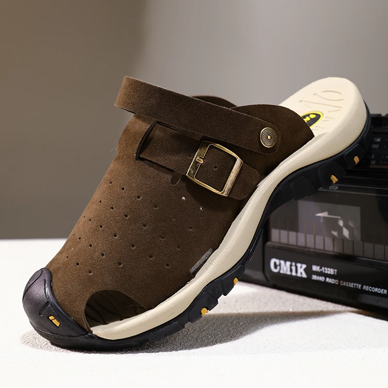

Новые летние мужские сандалии, уличные нескользящие мужские повседневные кроссовки, дышащие пляжные сандалии больших размеров, мужские римские сандалии ручной работы