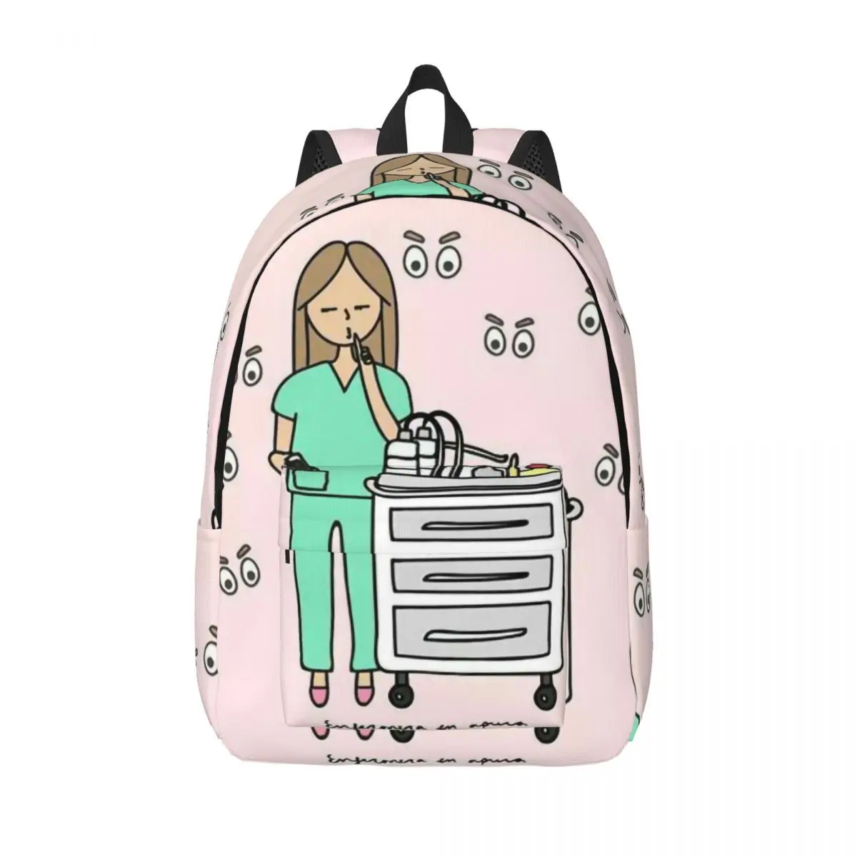 

Enfermera En Apuros Doctor Nurse Medical Backpack for Girl Kids Student School Bookbag Canvas Daypack Preschool Primary Bag