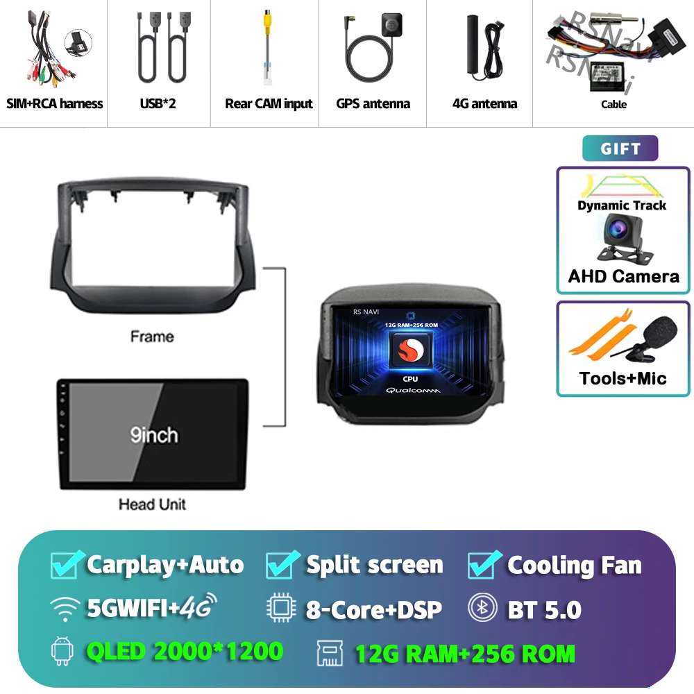 Android 15 Carplay Auto 2 K Scherm Autoradio Multimedia Speler Voor Ford Ecosport 2013-2017 DSP 2din autoradio Stereo Qualcomm