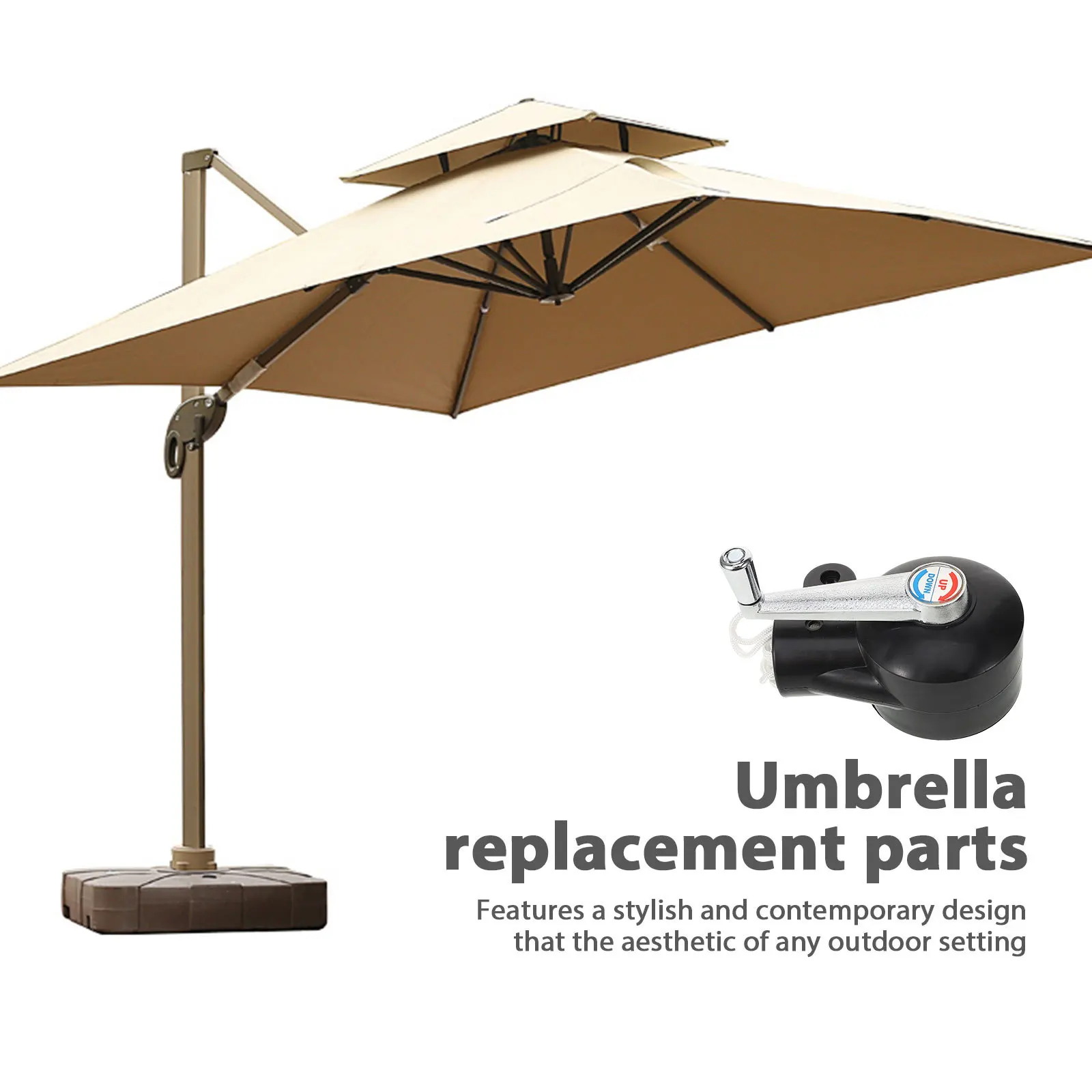 

Rotary Handle for Umbrella Replacement Parts Plastic Uv Resistant Adjustable Angle Outdoor Patio Decor Plastic Rotary Handle