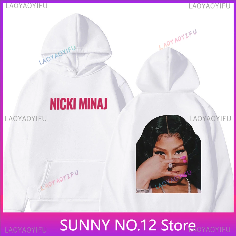 

Singer Nicki Minaj Print Hoodie Men Women Street Fashion Hip Hop Hooded Sweatshirts Autumn Winter Trend Vintage Loose Pullovers