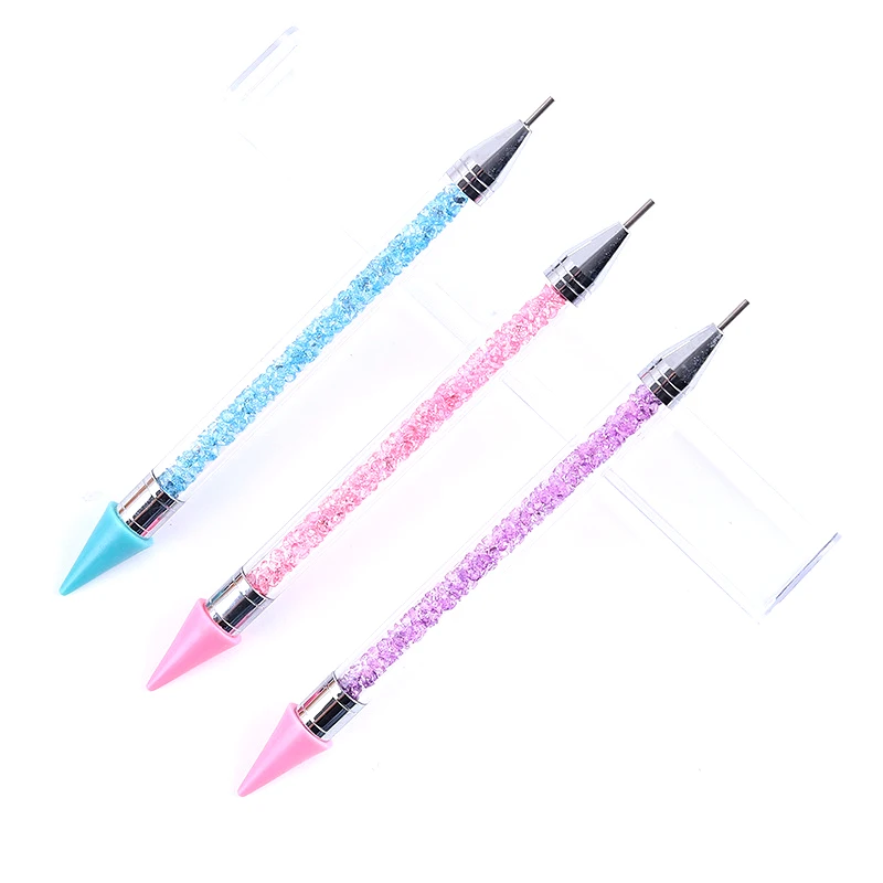 1pcs Crystal Double Head Point Drill Pen Gem Rhinestone Picker Wax Pencil 2Ways Use Sticking Picking Dotting Jewelry Tools