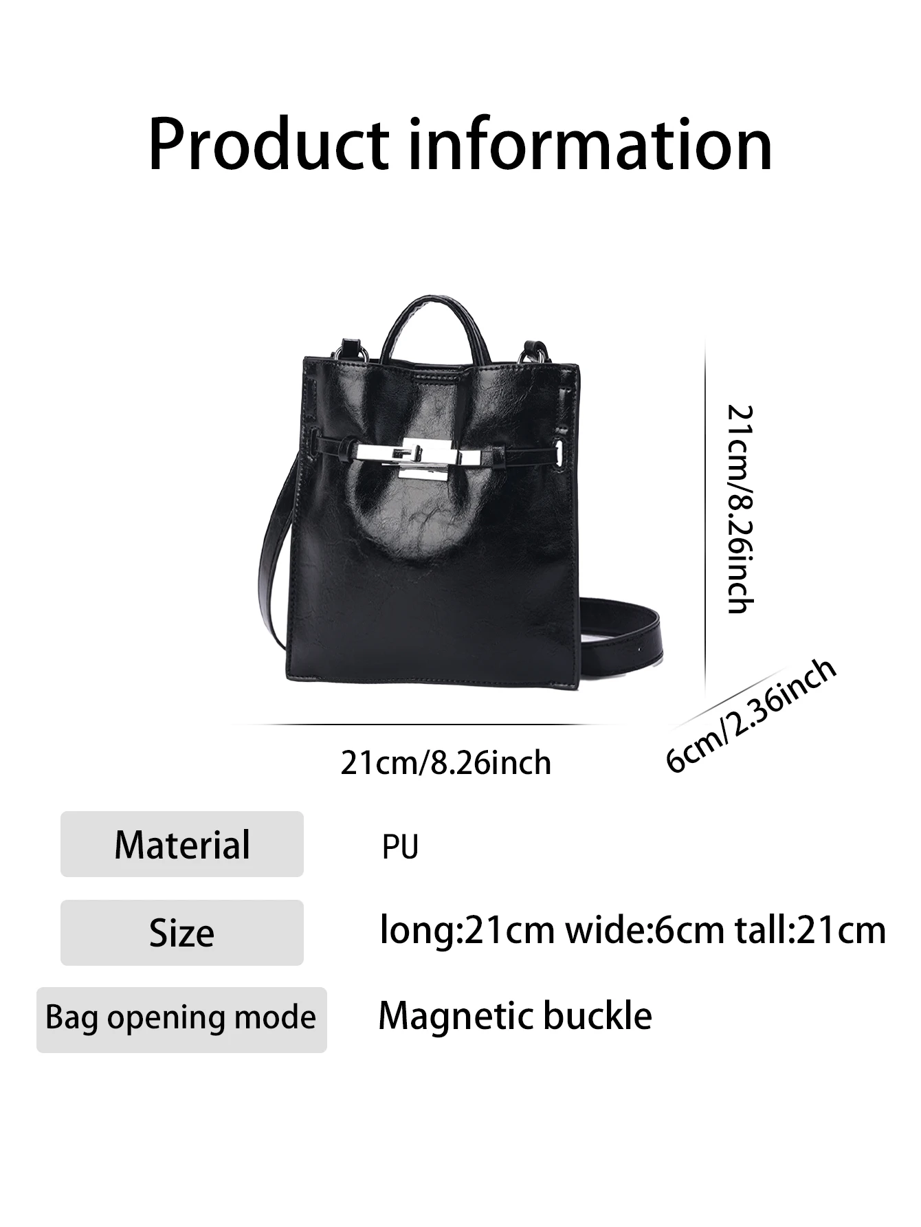 Luxuriöse, gewachste Leder-Handtasche im Retro-Stil, kleine quadratische Tasche für Damen, elegante, schlichte Business-Reisetasche – Detail 5