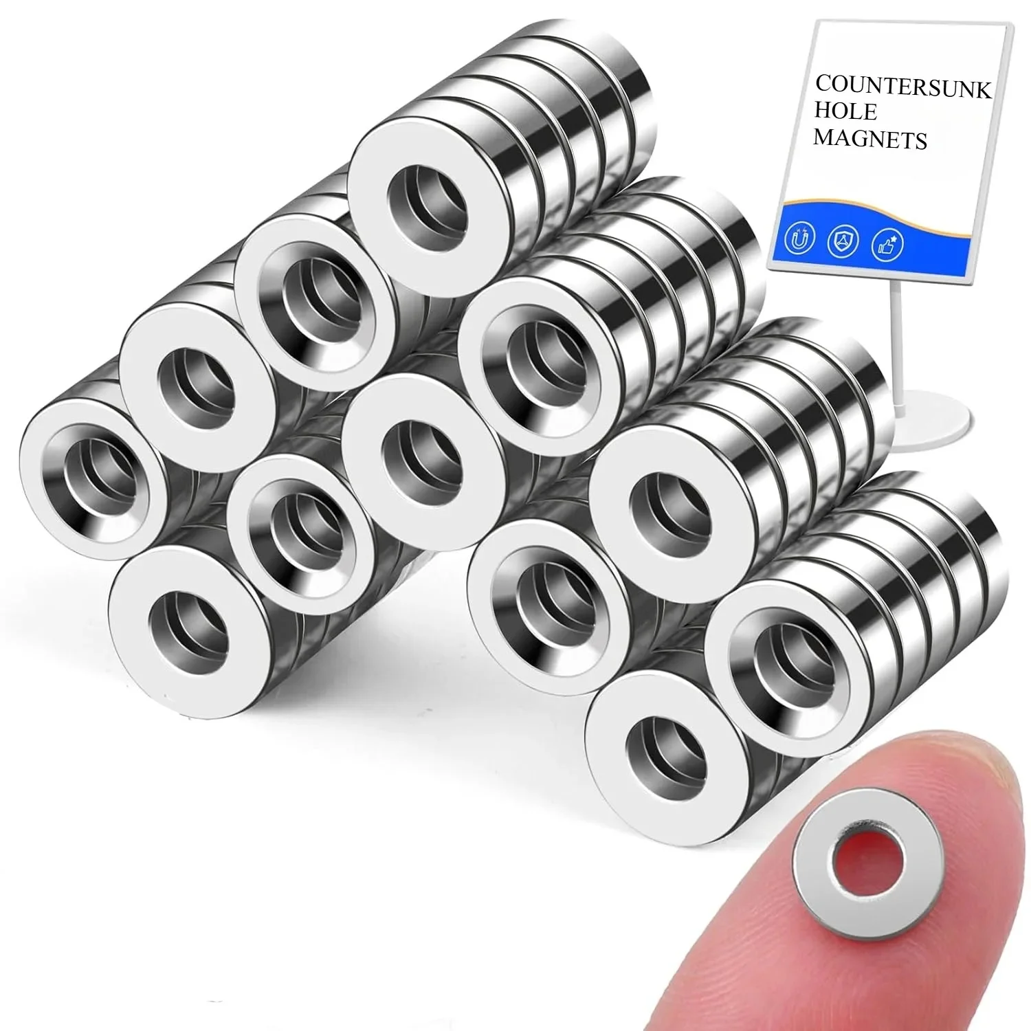10x5-M3/12x5-M3/15x3/15x5/20x3 Small Magnets, Hole Magnets with Countersunk Hole, Cabinet Magnets for Cabinet Doors, Home, Kitch