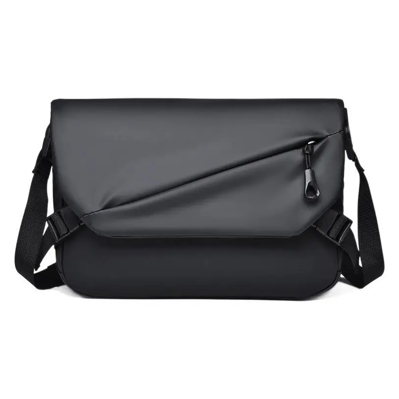 Men Crossbody Messenger Bag Waterproof Oxford Sling Pack Male Minimalist Shoulder Handbag With Flap And Metal Zipper Daily