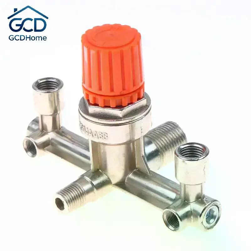 Air Compressor Pressure Regulator Valve Double Outlet Tube Heavy Duty for Automotive Pneumatic Repair Tool Accessories