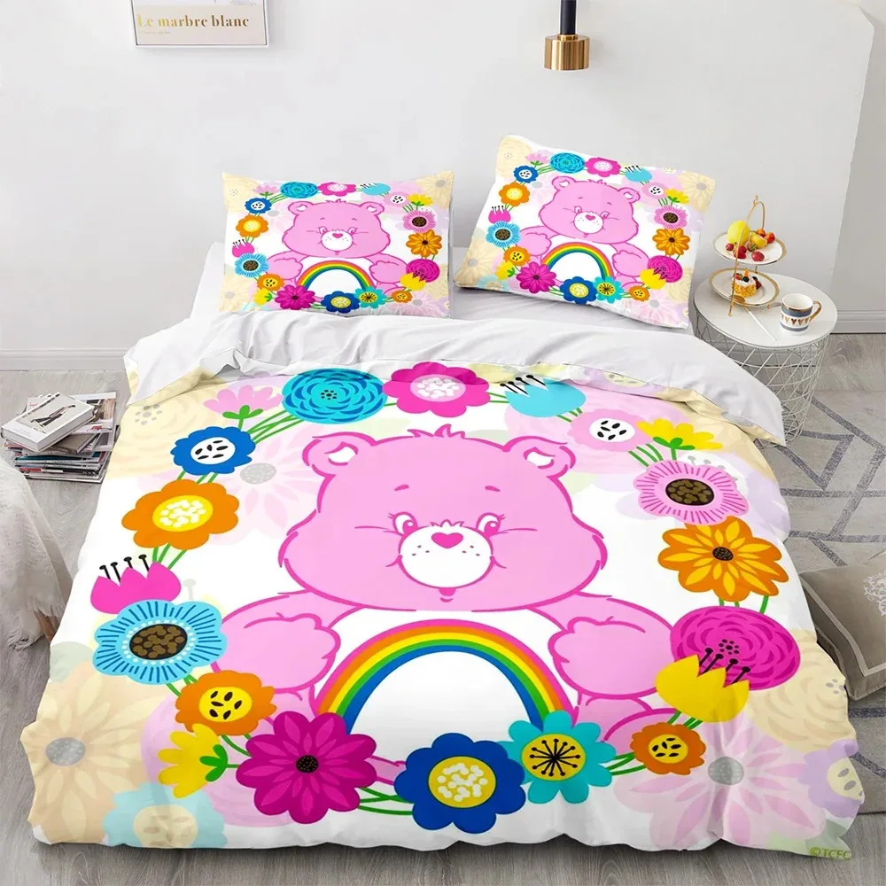 Cute Bear Duvet Cover Set, Cartoon Cute Duvet Cover Pillow Cover, Home Bedroom Bedding Set, Boy, Girl and Child Duvet Cover