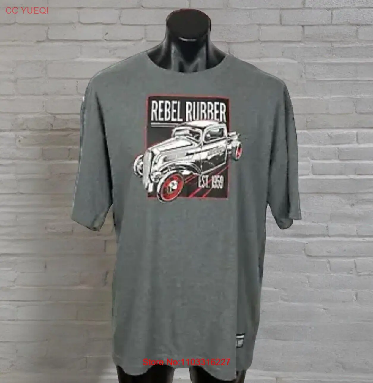 Nankang-Camiseta Hot Rod para hombre, camisa con neumáticos de goma Rebel, color gris, 1959 algodón, NWOT