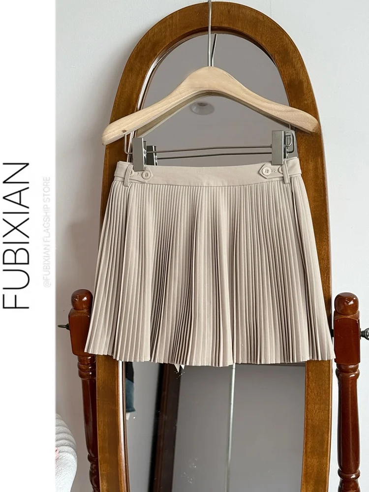 

High Waist Lightweight Spring Summer Pleated Skirt Women's Midi Skirt Peach Color School Sle A-Line Accordion Pleat ort S...