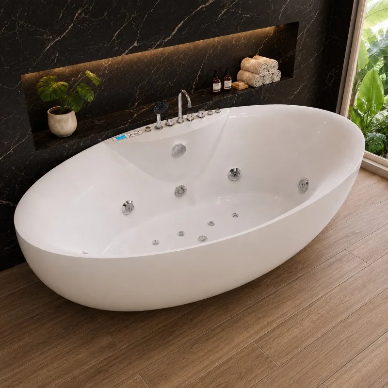 Acrylic oval freestanding bathtub tub household bath tank household