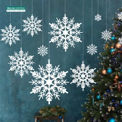 52pcs Christmas Fake Snowflakes Xmas Tree Hanging Ornaments Simulation Snowflakes for Winter Party Christmas New Year Decoration