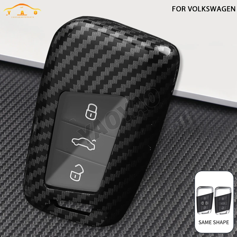 

Carbon Fiber Car Key Case Cover For VW Volkswagen Magotan B8 Passat GTE CC Arteon