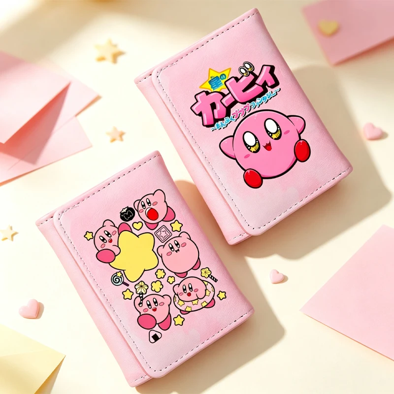 Kirbys Fashion – sacs à monnaie pour femmes, portefeuilles imprimés de dessins animés, jolis portefeuilles pour femmes, porte-cartes de crédit portables pour les déplacements, cadeaux
