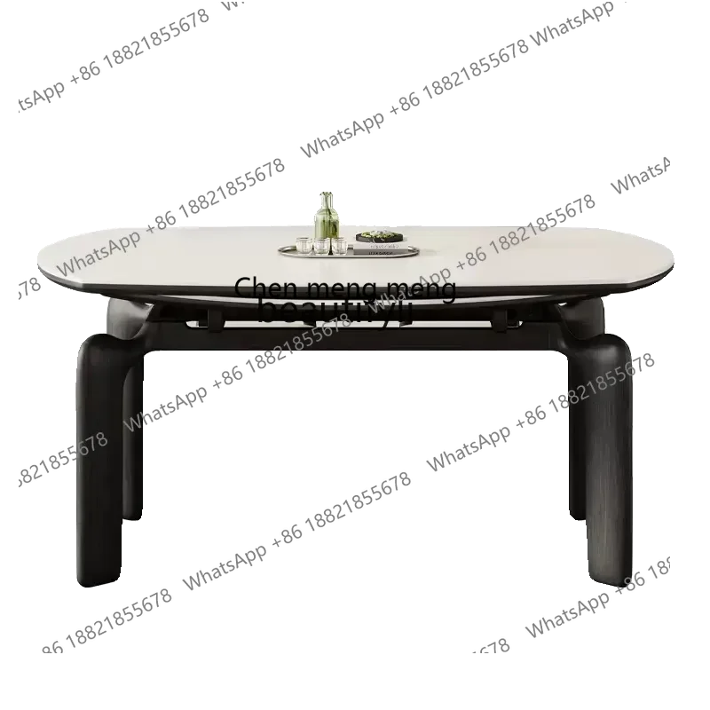 D178 Chinese Style Folding Solid Wood round Table New Black French Style Cream Style Retractable Square round Dual-Use Stone Pla