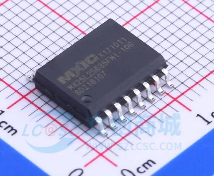 2pcs MX25L25635FMI-10G NOR Flash Serial (SPI, Dual SPI, Quad SPI) 3.3V 256M-bit 256M/128M/64M x 1/2-bit/4-bit 8ns 16-Pin SOP W