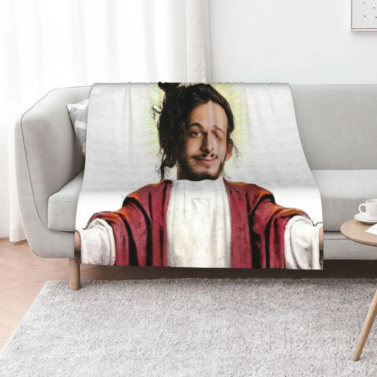 

Subtronics Jesus Throw Blanket Sofa Vintage Decoratives Bed linens Blankets