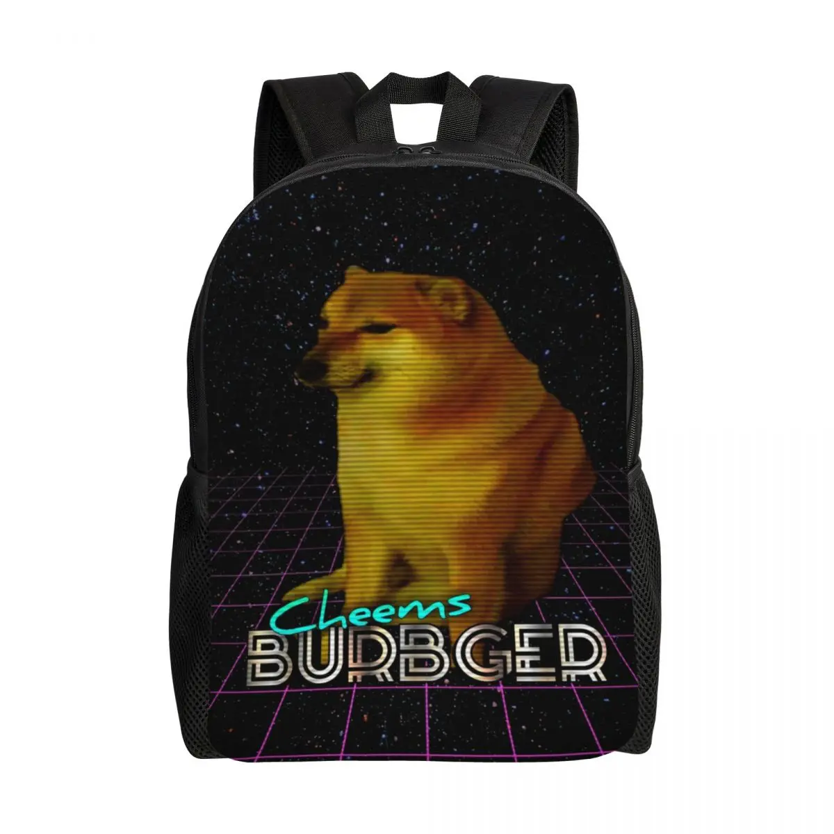 Cheemsburbger Laptop Backpack Women Men Casual Bookbag for School College Student Cheems Meme Bags